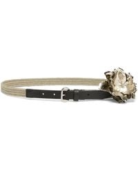 Weekend by Maxmara - Leather-Linen Flower Belt - Lyst