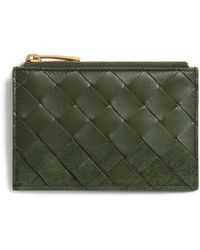 Bottega Veneta - Leather Intrecciato Zipped Card Holder - Lyst