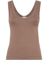 Brunello Cucinelli - Stretch-Cotton Ribbed Tank Top - Lyst