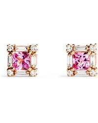 Suzanne Kalan - Diamond And Sapphire Mini Princess Stud Earrings - Lyst