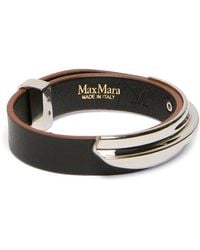 Max Mara - Leather-Metal Cuff Bracelet - Lyst
