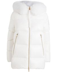 Moncler Givre Fox Fur-trim Jacket - White