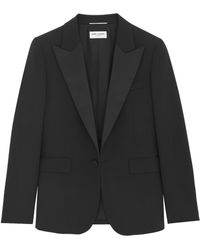 Saint Laurent - Virgin Wool Tuxedo Jacket - Lyst