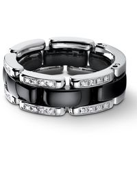 Chanel - Medium White Gold, Diamond And Ceramic Flexible Ultra Ring - Lyst