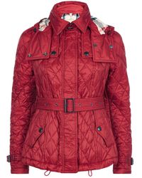 Burberry Short Finsbridge Quilted Coat - Red