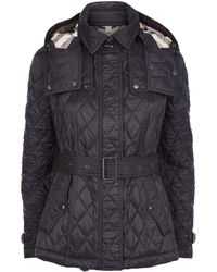 Burberry Short Finsbridge Quilted Coat - Black