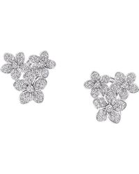Graff - White Gold And Diamond Wild Flower Cluster Earrings - Lyst