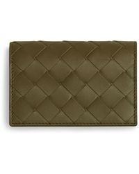 Bottega Veneta - Leather Intrecciato Flap Card Holder - Lyst