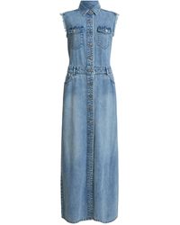 AllSaints - Blair Denim Organic-cotton Maxi Dress - Lyst
