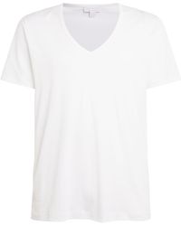 Sunspel - Sea Island Cotton V-neck T-shirt - Lyst