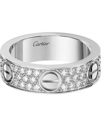 Cartier - And Diamond Pavé Love Ring - Lyst