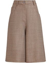 Brunello Cucinelli - Virgin Wool-Blend Houndstooth Bermuda Shorts - Lyst