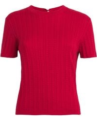 Maje - Cotton-Blend Cable Knit Sweater - Lyst