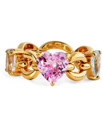Nadine Aysoy - Yellow Gold And Pink Sapphire Catena Ring - Lyst