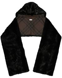 Burberry - Faux-fur Hooded Scarf - Lyst