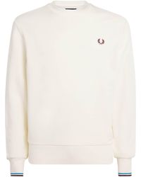 Fred Perry - Cotton Logo Tape Sweatshirt - Lyst
