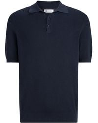 Brunello Cucinelli - Cotton Rib-Knit Polo Shirt - Lyst