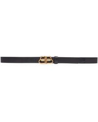 Balenciaga - Leather Bb Logo Belt - Lyst