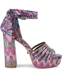 Kurt Geiger - Embellished Pierra Platform Heeled Sandals 115 - Lyst