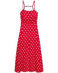 Maje - Linen-Blend Polka-Dot Maxi Dress - Lyst