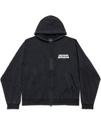 Balenciaga - Cotton Masking Tape Logo Hoodie - Lyst