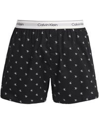 Calvin Klein - Cotton Poplin Logo Pyjama Shorts - Lyst