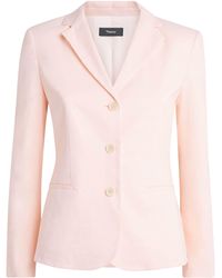 Theory - Linen-Blend Single-Breasted Blazer - Lyst