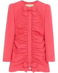 Valentino - Virgin Wool Ruched Jacket - Lyst