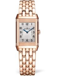 Jaeger-lecoultre - Small Rose Gold And Diamond Reverso Classic Duetto Watch 21mm - Lyst