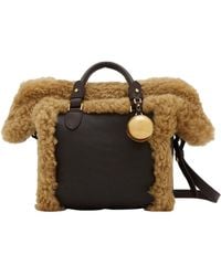 Burberry - Small Shearling Shield Tote Bag - Lyst