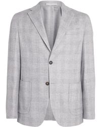 Eleventy - Silk-Cashmere Check Unstructured Blazer - Lyst