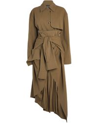 A.W.A.K.E. MODE Trench Coat With Pleated Insert in Natural | Lyst