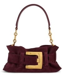 Balmain - Mini Suede Anthem Shoulder Bag - Lyst