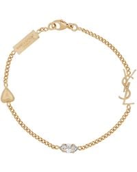 Saint Laurent - Logo Charm Bracelet - Lyst