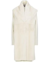 Lilly E Violetta Cashmere Coat With Mink Gilet - White