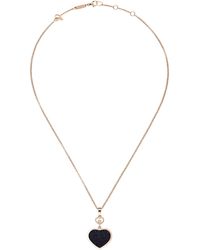 Chopard - Diamond And Aventurine Happy Hearts Pendant Necklace - Lyst
