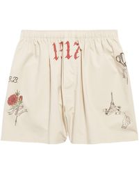 Balenciaga - Cotton Tattoo Print Shorts - Lyst