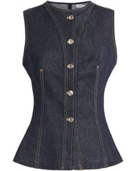 FRAME - The Form Denim Vest - Lyst