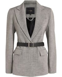 Maje - Belted Single-Breasted Blazer - Lyst