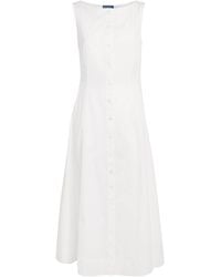 Polo Ralph Lauren - Cotton Panelled Midi Dress - Lyst