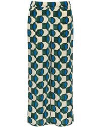 Weekend by Maxmara - Silk Printed Wide-Leg Trousers - Lyst