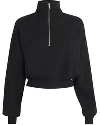 ÉTERNE - Cropped Cotton-Blend Half-Zip Sweatshirt - Lyst