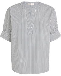 FRAME - Striped V-neck Shirt - Lyst