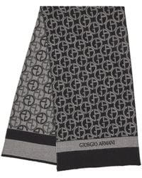 Giorgio Armani - Wool Monogram Jacquard Scarf - Lyst