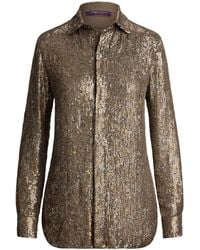 Ralph Lauren - Mulberry Silk Embellished Shirt - Lyst