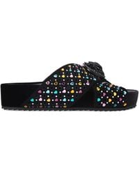 Kurt Geiger - Suede Chelsea Cross-Strap Slides - Lyst