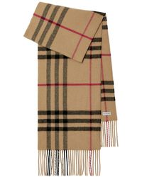 Burberry - Wool-cashmere Check Print Scarf - Lyst