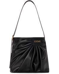 Loewe - Leather Draped Tote Bag - Lyst