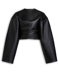 Alaïa - Leather Belted Crop Top - Lyst