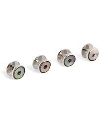 Deakin & Francis Mother-of-pearl And Sapphire Dress Studs (set Of 4) - Metallic